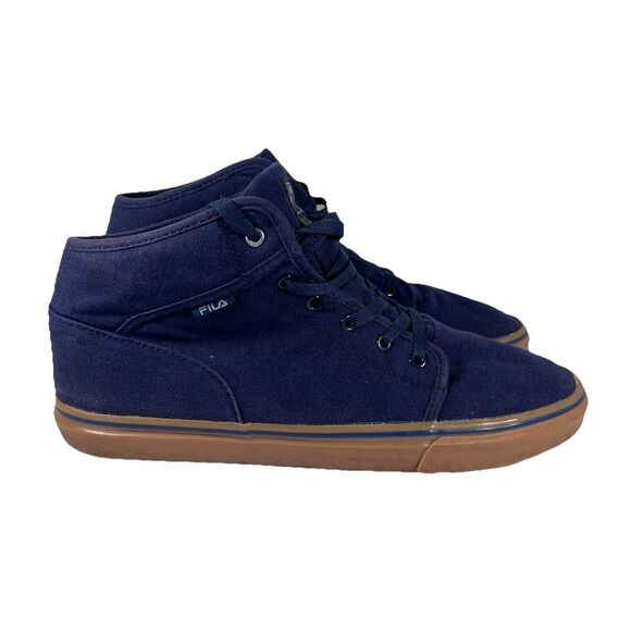 FILA Other - Fila Mid Blue/Gum Canvas Lace Up Athletic Skateboard Shoes Men's Size 11